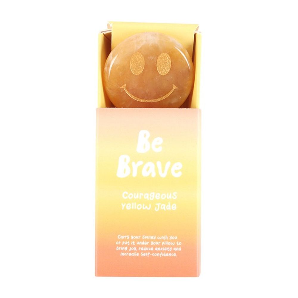 Eleanoras Be Brave Yellow Jade Happy Face Crystal Crystals