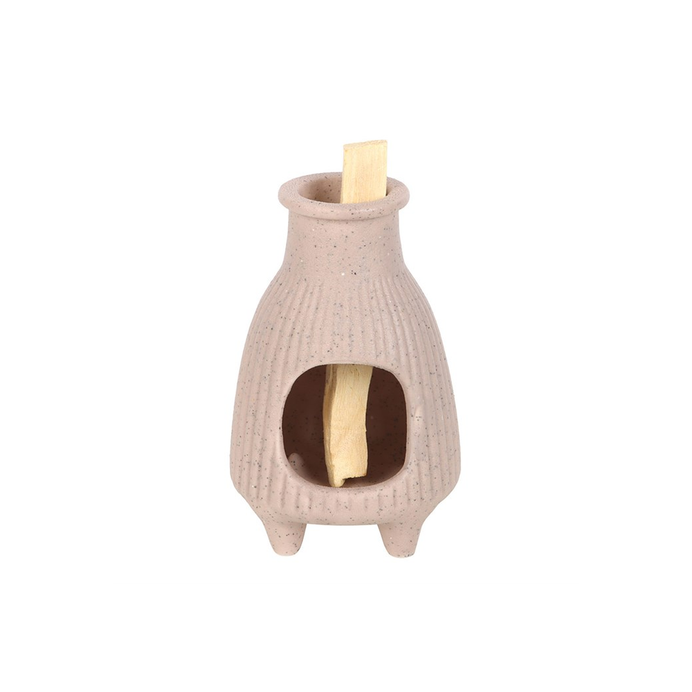 Eleanoras Griege Ribbed Palo Santo Burner 