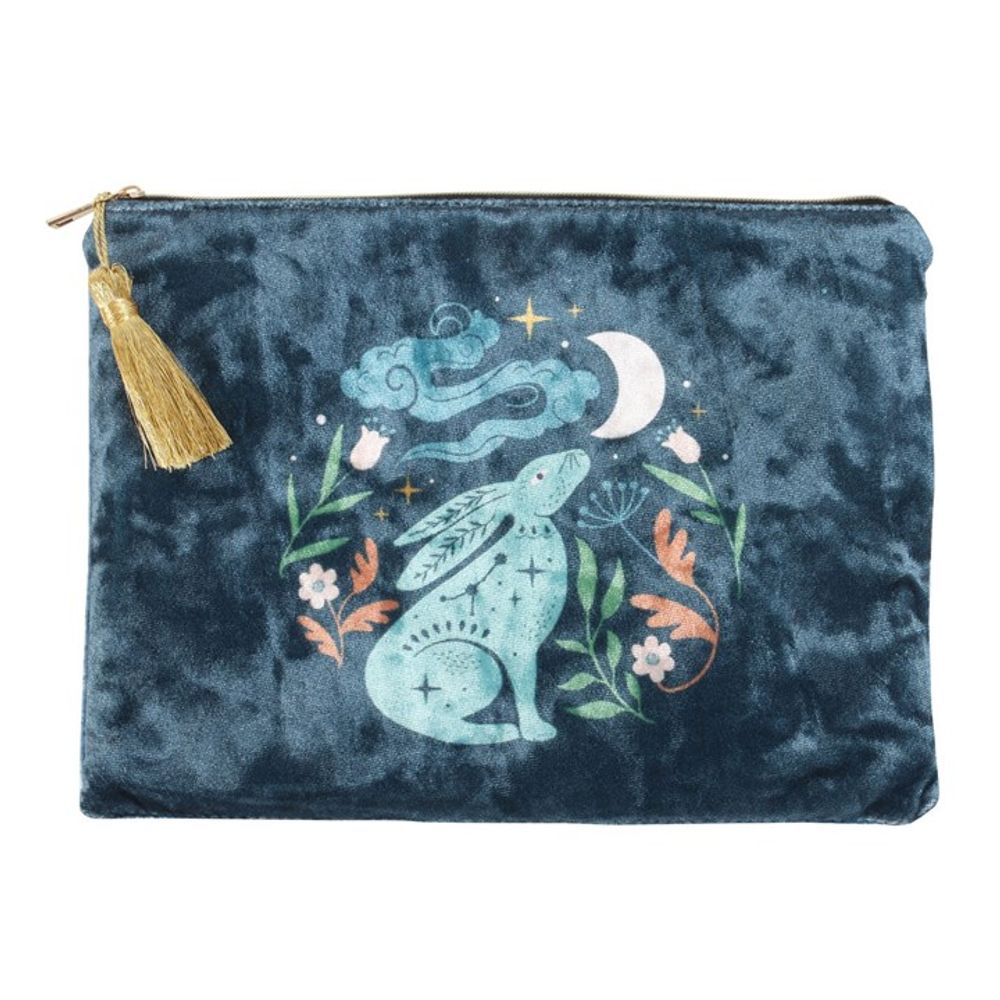 Eleanoras Midnight Hare Velvet Make Up Bag Beauty Accessories