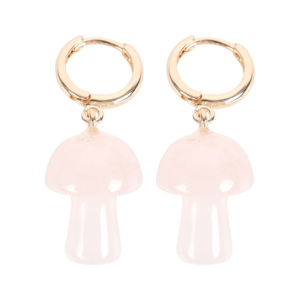 Eleanoras ROSE QUARTZ CRYSTAL MUSHROOM EARRINGS Jewellery