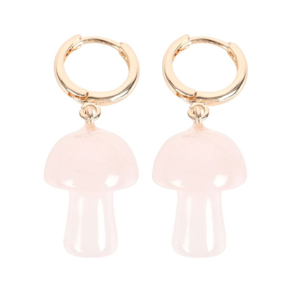 Eleanoras Rose Quartz Crystal Mushroom Earrings Jewellery