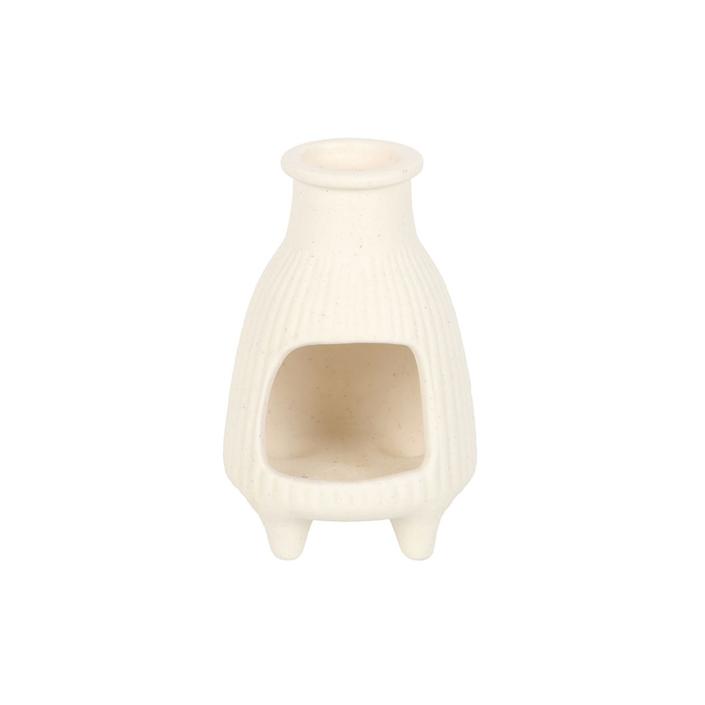 Eleanoras Cream Ribbed Palo Santo Burner 