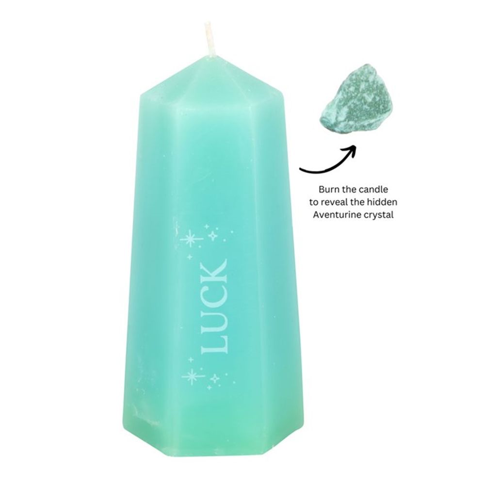 Eleanoras Luck Crystal Candle With Rough Green Adventurine Candles