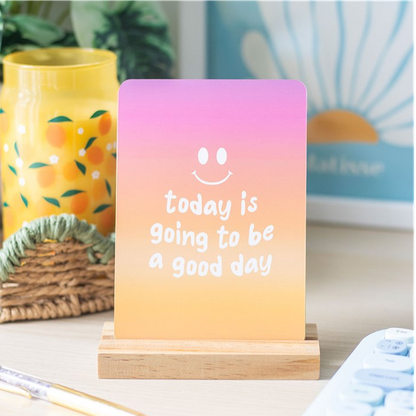 MINDFUL MOMENTS AFFIRMATION CARDS WITH WOODEN STAND