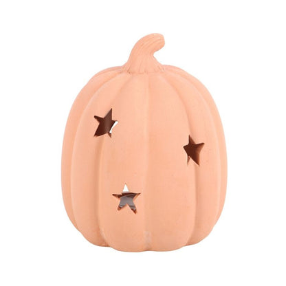 TERRACOTTA PUMPKIN TEALIGHT HOLDER 9cm