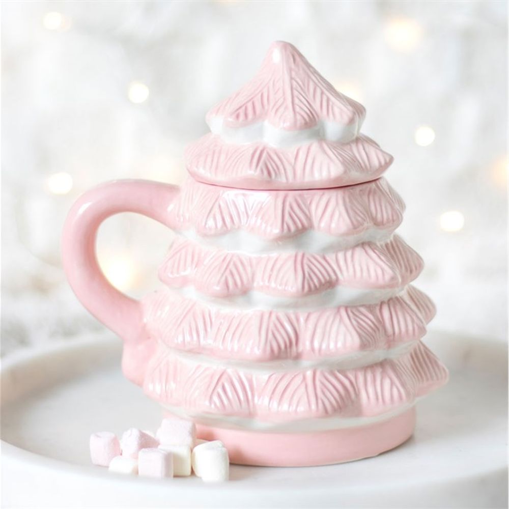 Eleanoras Pink Christmas Tree Shaped Mug Mugs