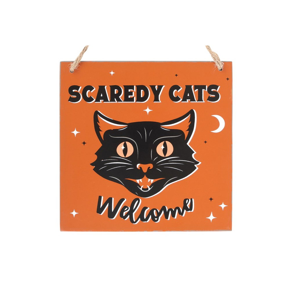 Eleanoras SCAREDY CATS WELCOME HANGING SIGN Wall Hangings & Plaques