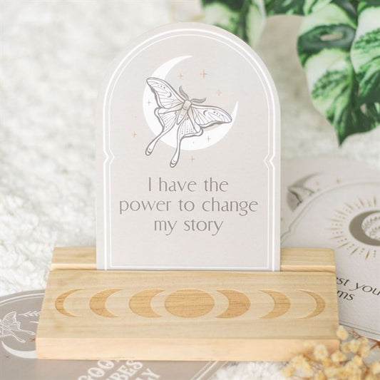 Eleanoras LUNA MOTH AFFIRMATION CARDS WITH WOODEN STAND Affirmation Cards