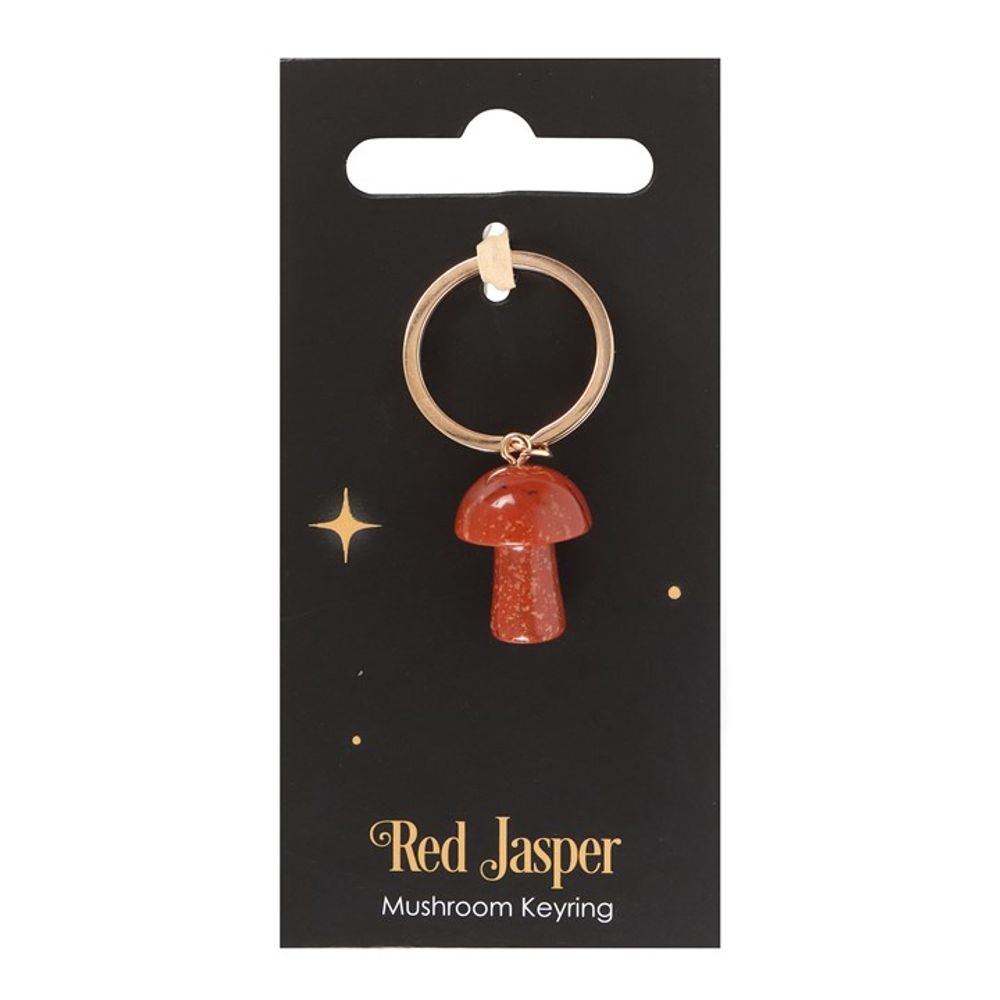 Eleanoras RED JASPER CRYSTAL MUSHROOM KEYRING Keyrings