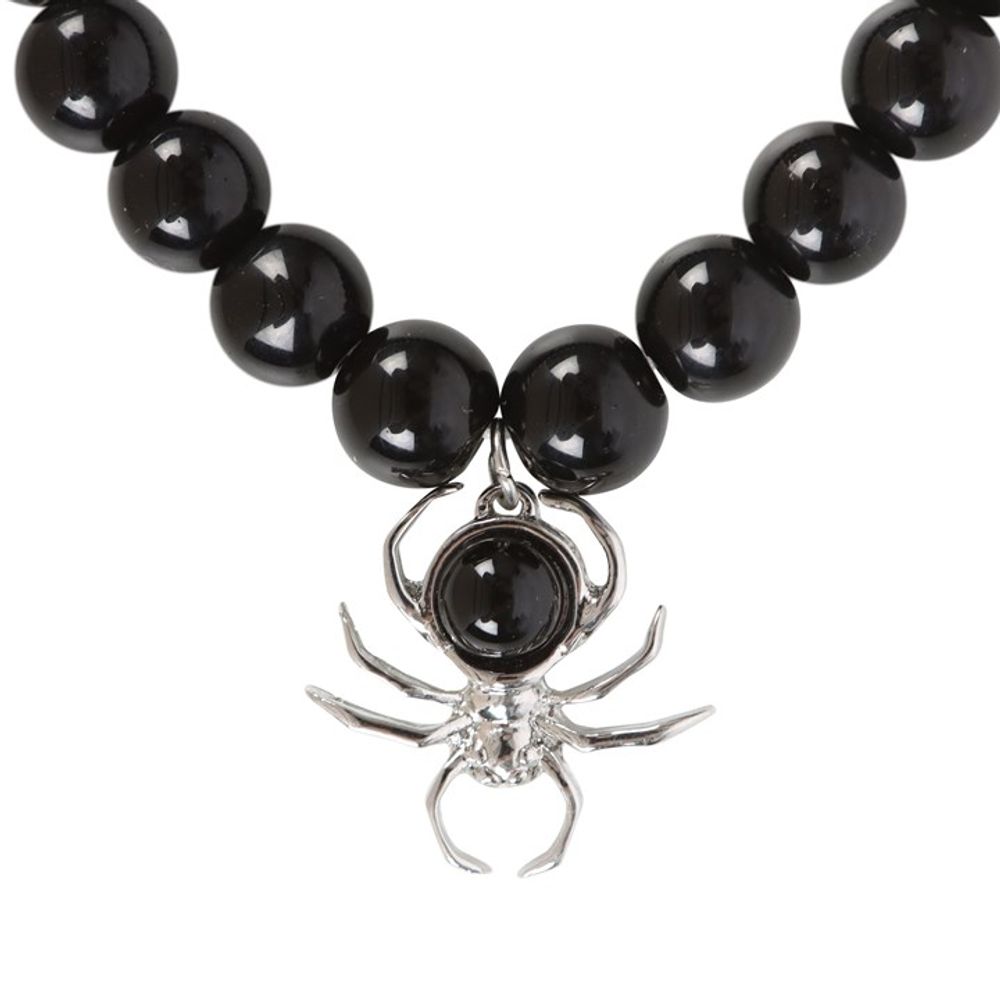 Eleanoras Spider Black Obsidian Beaded Bracelet Bracelets
