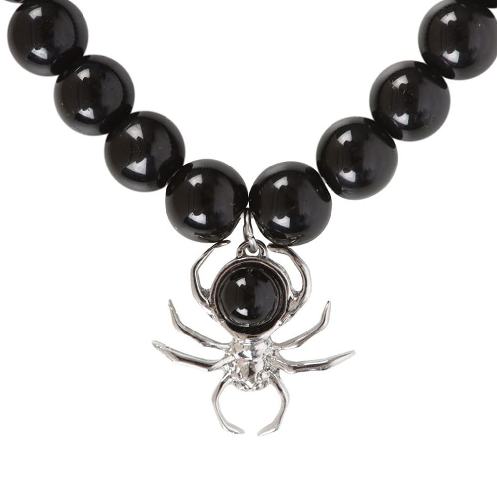 Eleanoras SPIDER BLACK OBSIDIAN BEADED BRACELET 