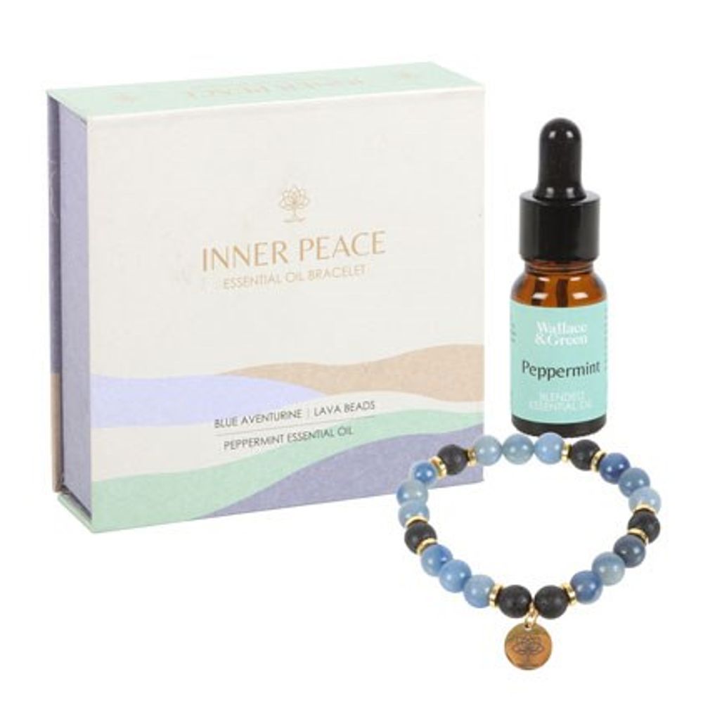 Eleanoras Inner Peace Blue Lace Agate Crystal Essential Oil Bracelet Bracelets