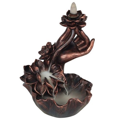 Eleanoras Bronze Effect Hand with Flower Backflow Incense Burner 