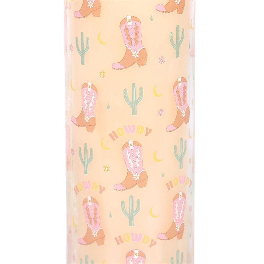 Eleanoras Howdy Cowboy Boot Print Floral Tube Candle Candles