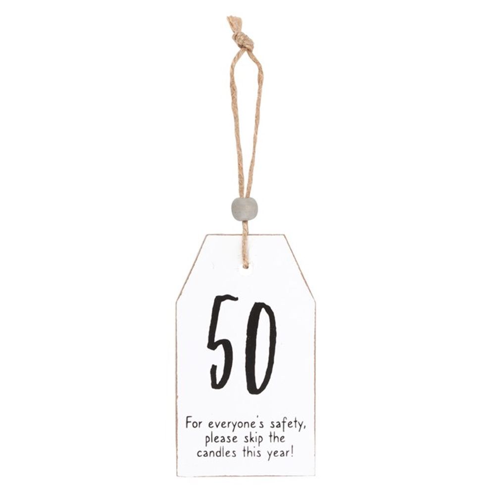 Eleanoras MILESTONE 50  BIRTHDAY HANGING SENTIMENT SIGN 