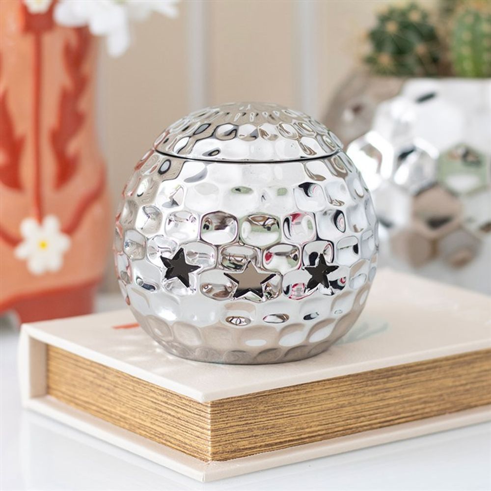 Eleanoras SILVER DISCO BALL OIL BURNER Oil Burners