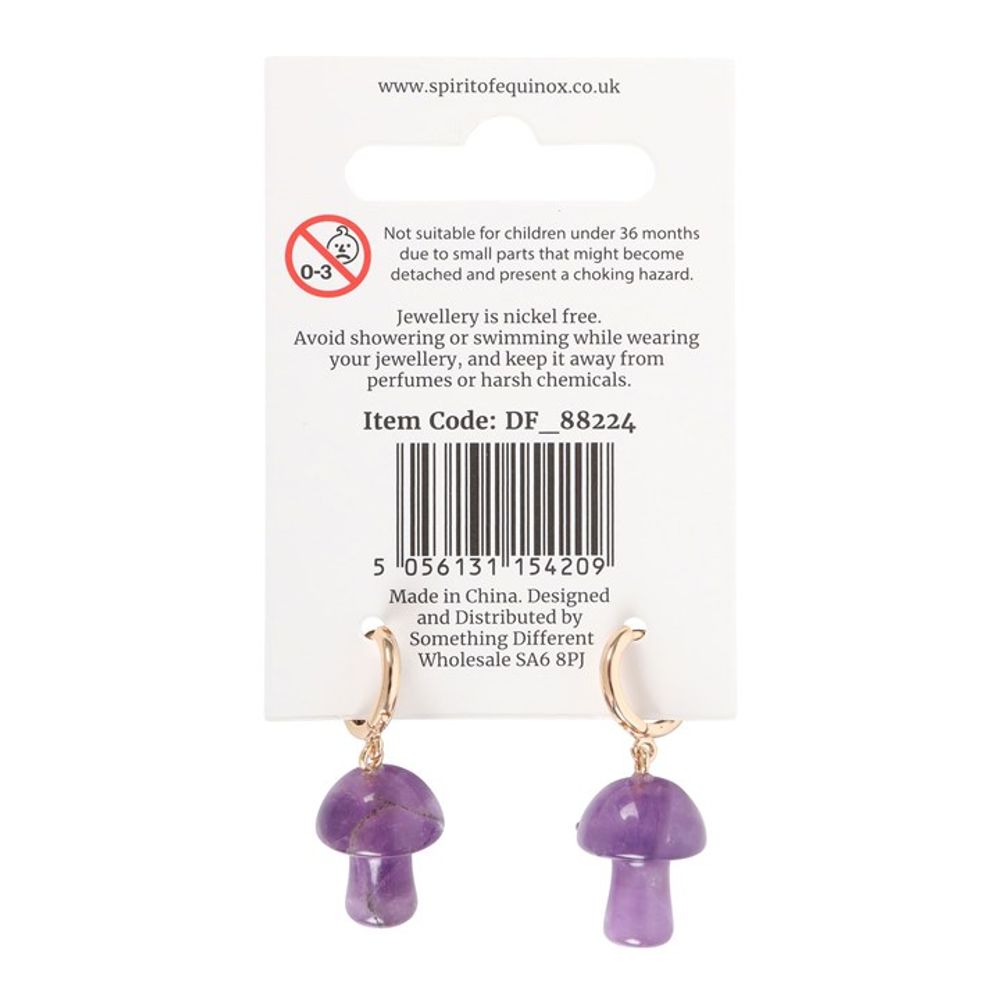 Eleanoras AMETHYST CRYSTAL MUSHROOM EARRINGS Jewellery