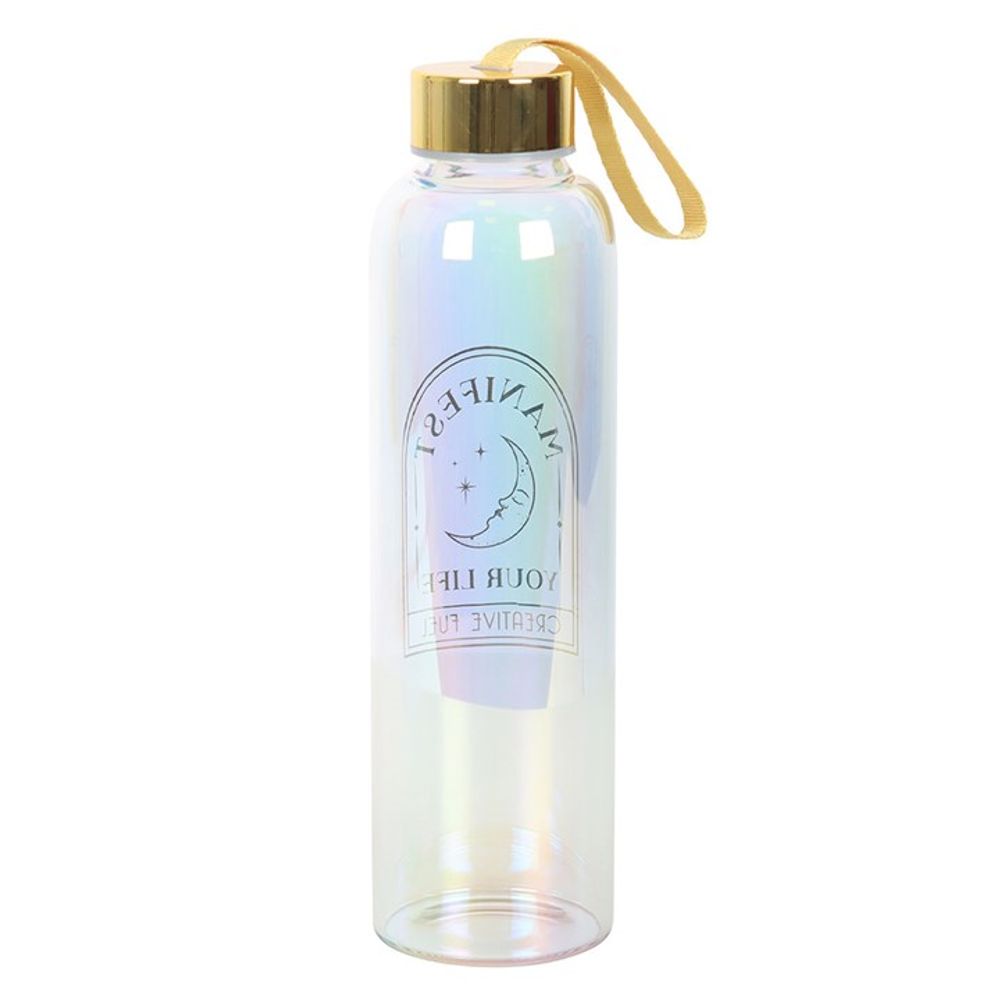 Eleanoras MANIFEST YOUR LIFE IRIDESCENT GLASS WATER BOTTLE Drinkware