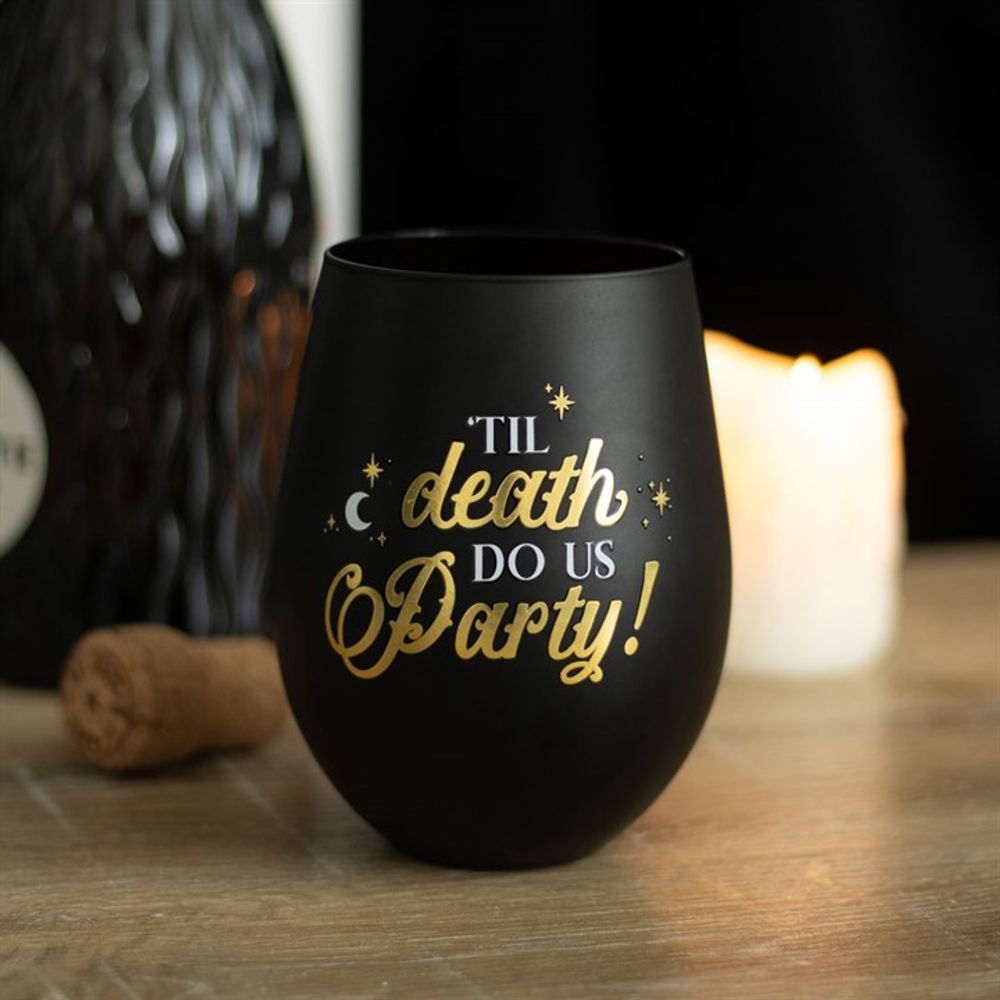 Eleanoras TIL DEATH DO US PARTY STEMLESS WINE GLASS Drinkware