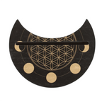 Eleanoras BLACK FLOWER OF LIFE CRESCENT MOON TAROT CARD STAND 