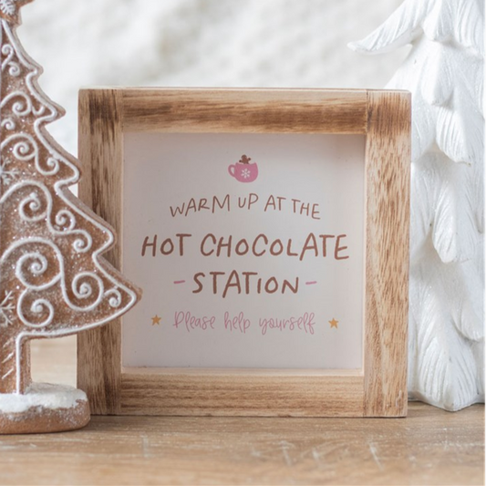 HOT CHOCOLATE STATION WOODEN FRAME SIGN  from Eleanoras