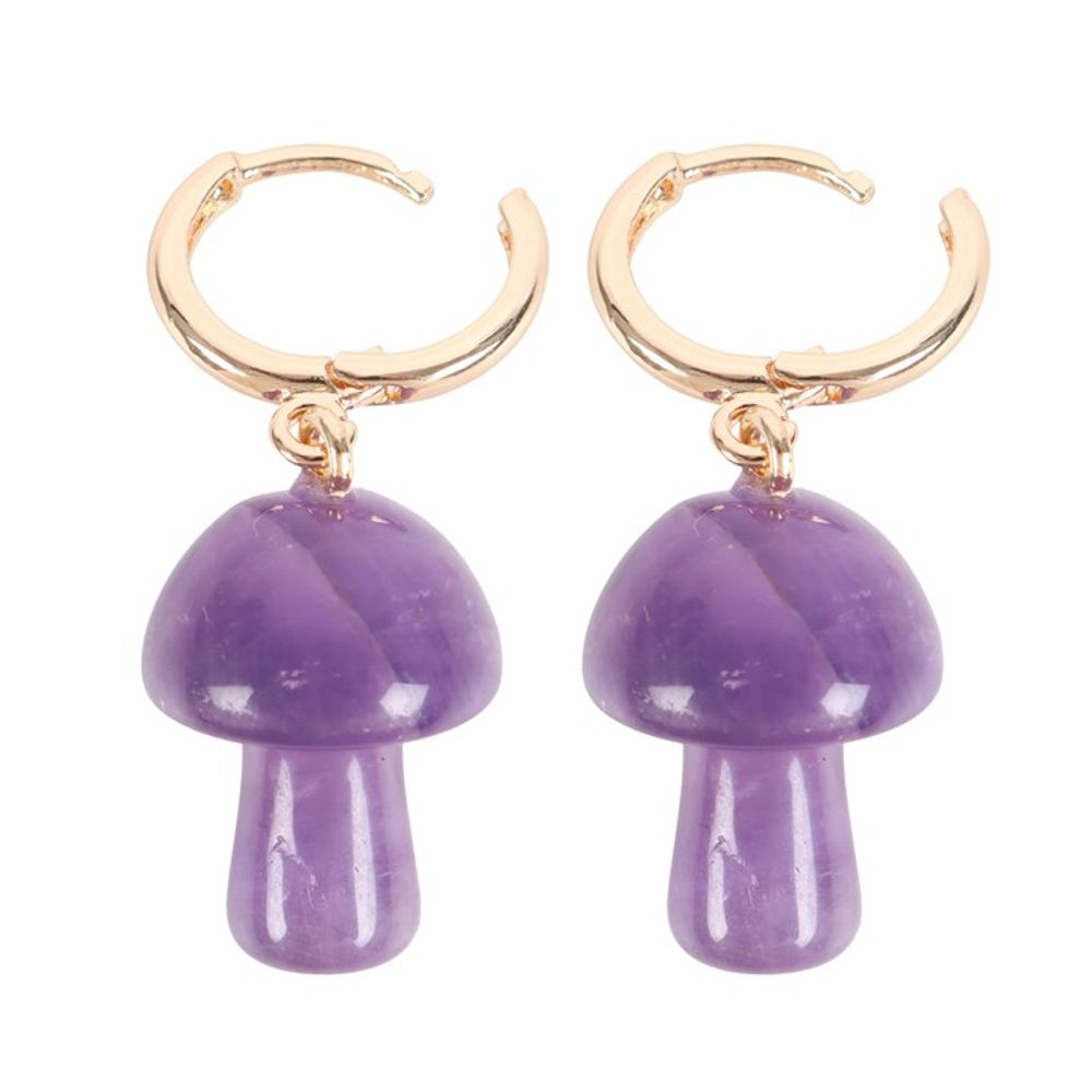 Eleanoras AMETHYST CRYSTAL MUSHROOM EARRINGS Jewellery