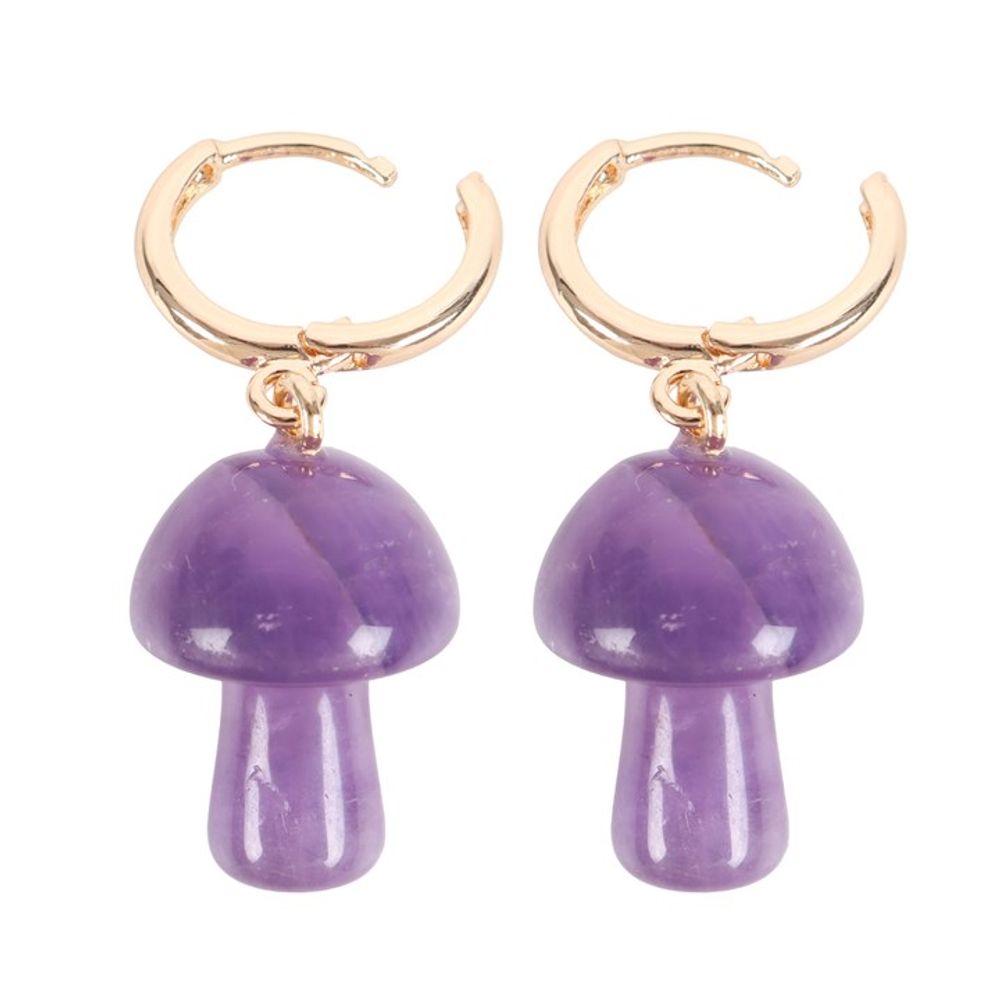 Eleanoras Amethyst Crystal Mushroom Earrings Jewellery