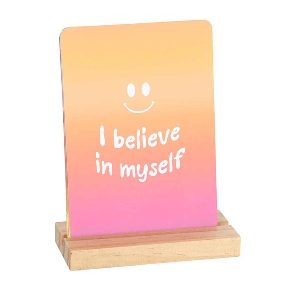 MINDFUL MOMENTS AFFIRMATION CARDS WITH WOODEN STAND