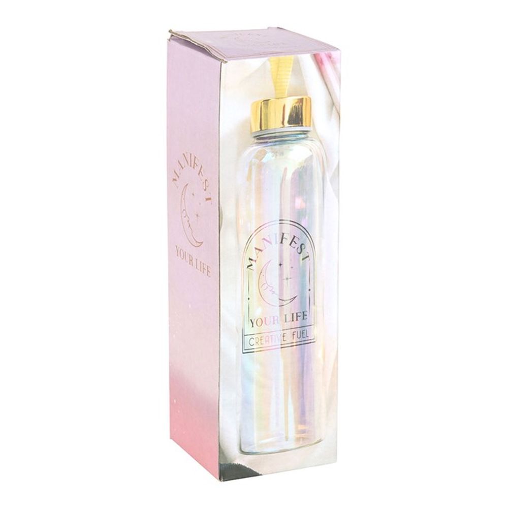 Eleanoras Manifest Your Life Iridescent Glass Water Bottle Drinkware