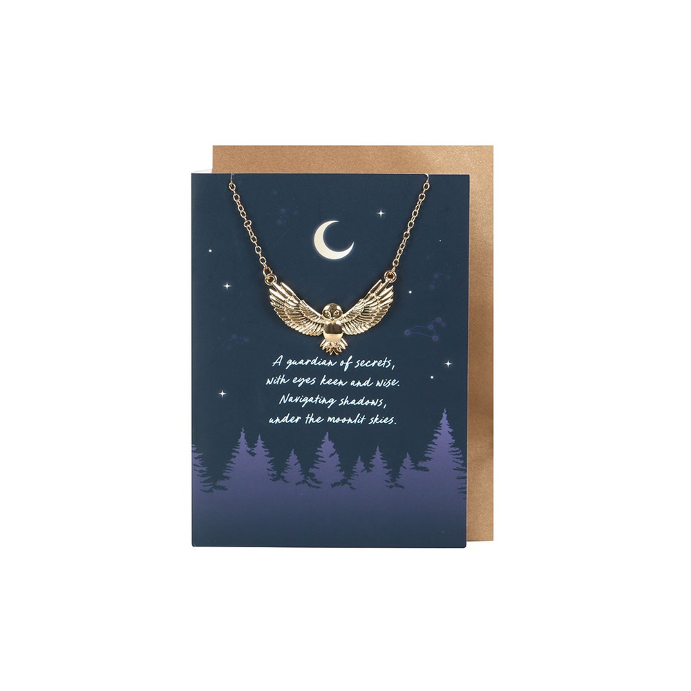 Eleanoras Night Owl Necklace Greeting Card Jewellery
