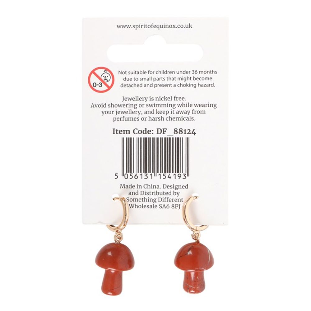 Eleanoras RED JASPER CRYSTAL MUSHROOM EARRINGS JEWELLERY