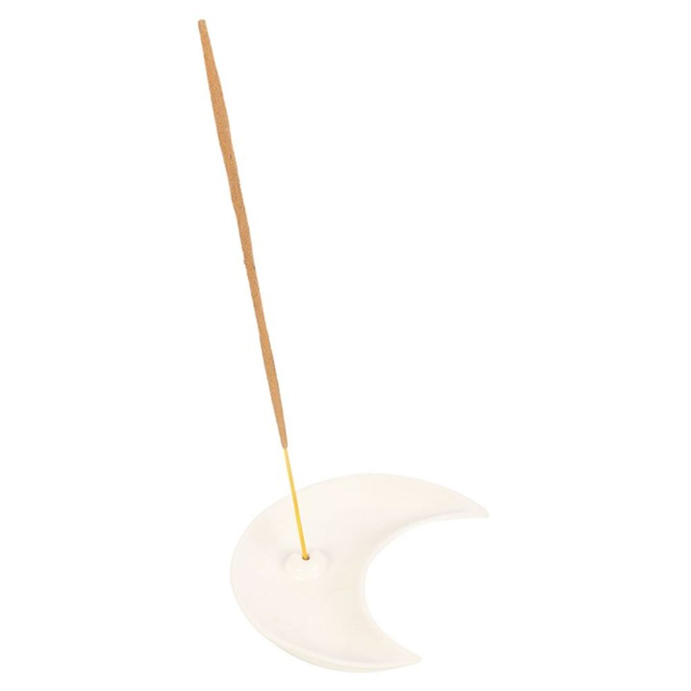 Eleanoras White Crescent Moon Incense Stick Holder Incense Holders