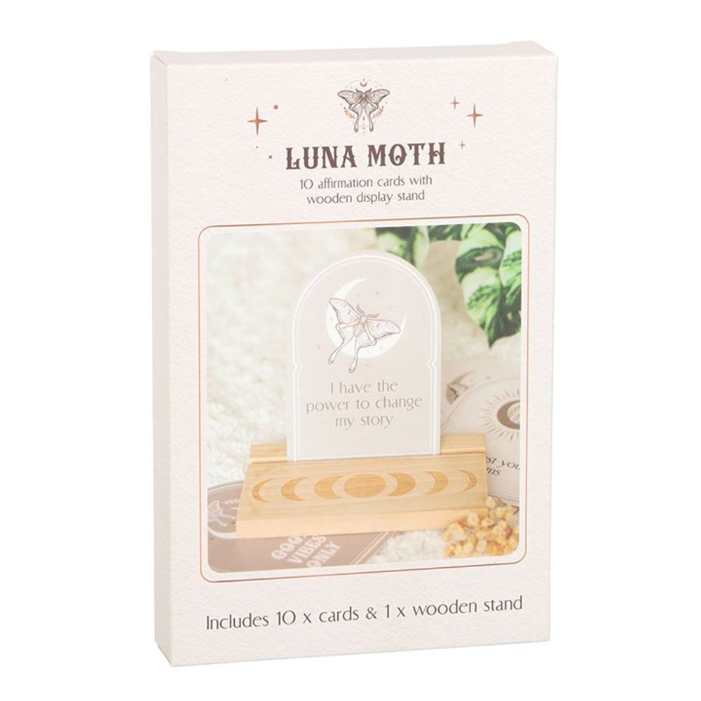 Eleanoras Luna Moth Afformation Cards With Wooden Stand Affirmation Cards