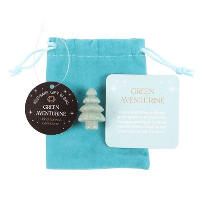 Eleanoras GREEN ADVENTURINE CRYSTAL CHRISTMAS TREE IN A BAG CRYSTALS