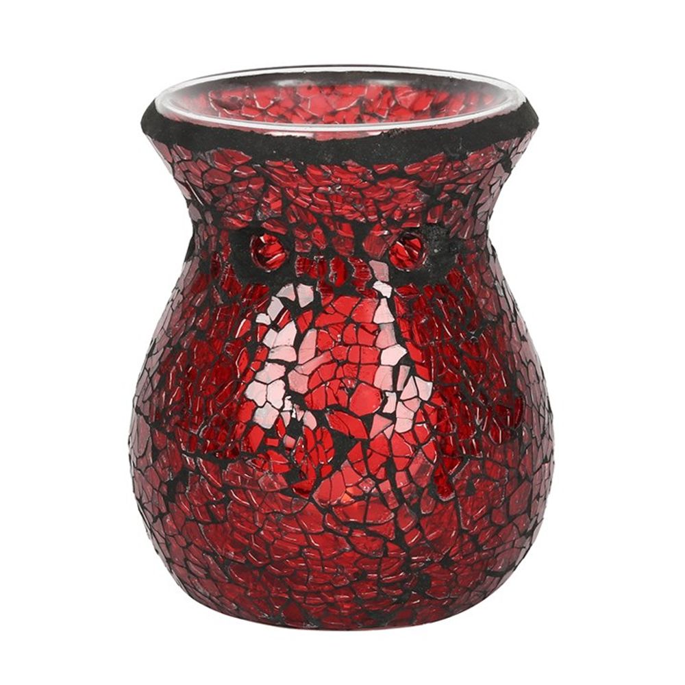 Eleanoras SMALL RED CRACKLE GLASS OIL BURNER Oil Burners