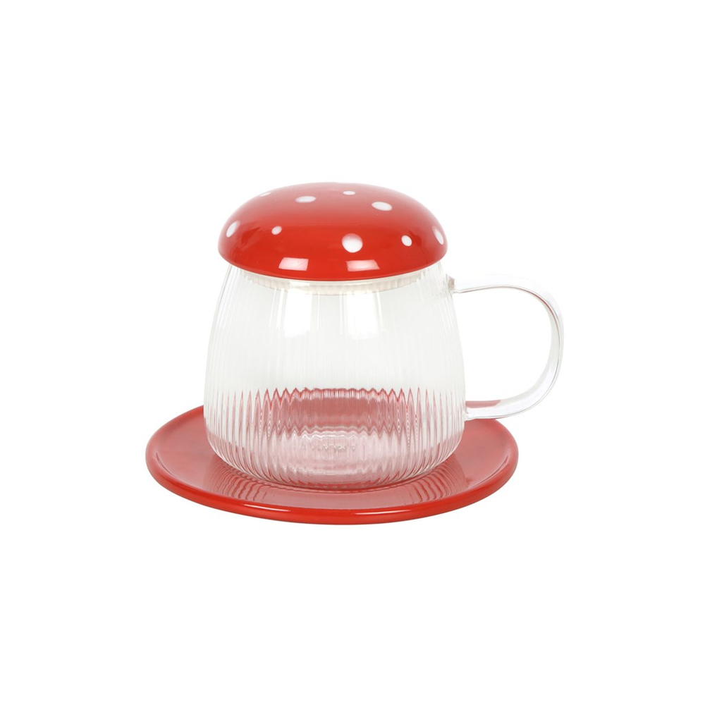 Eleanoras Glass Mushroom Mug And Saucer Mugs