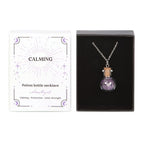Eleanoras Calming Amethyst Crystal Chip Potion Bottle Necklace Jewellery