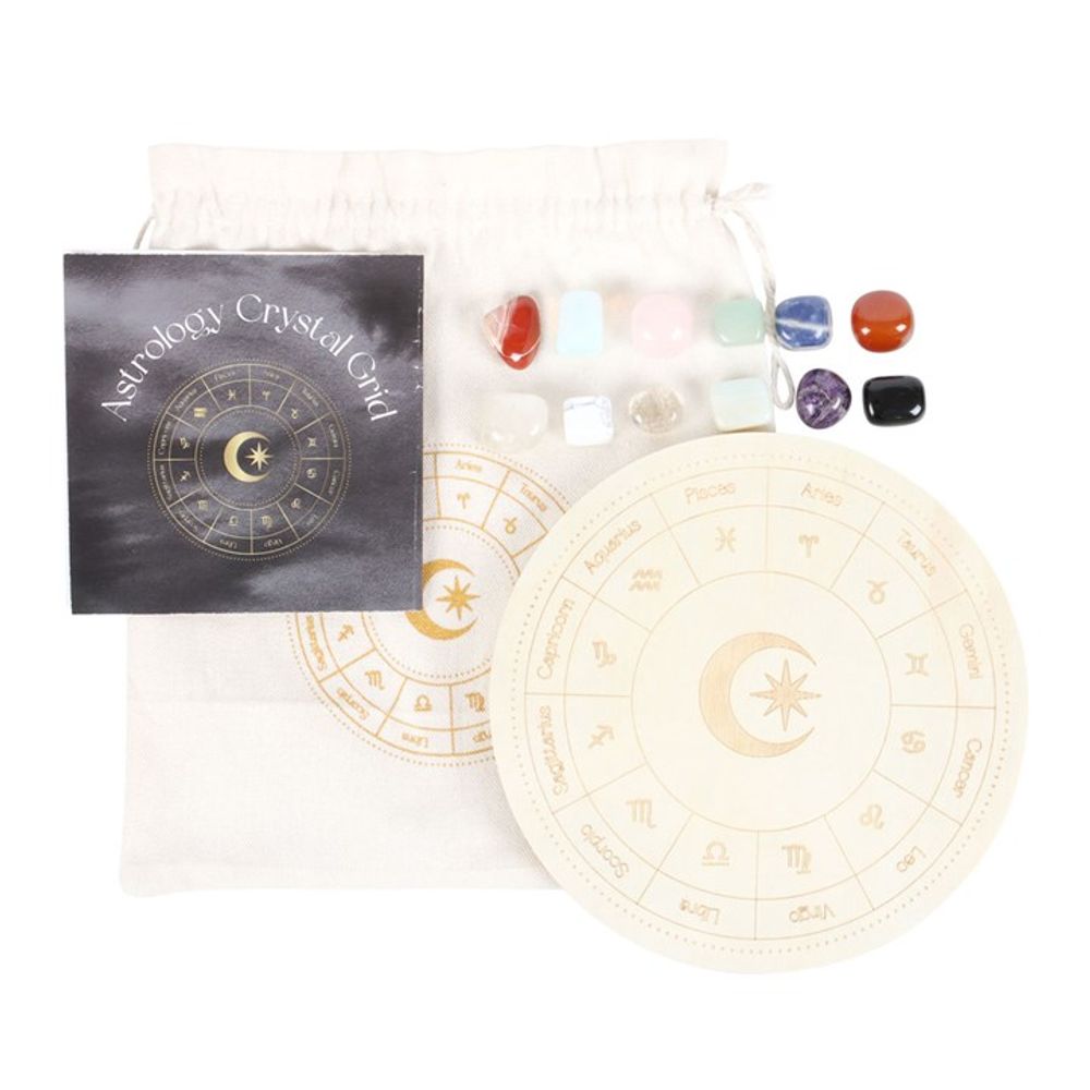 Eleanoras Astrology Wheel Crystal Grid Set Crystals