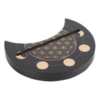Eleanoras BLACK FLOWER OF LIFE CRESCENT MOON TAROT CARD STAND 