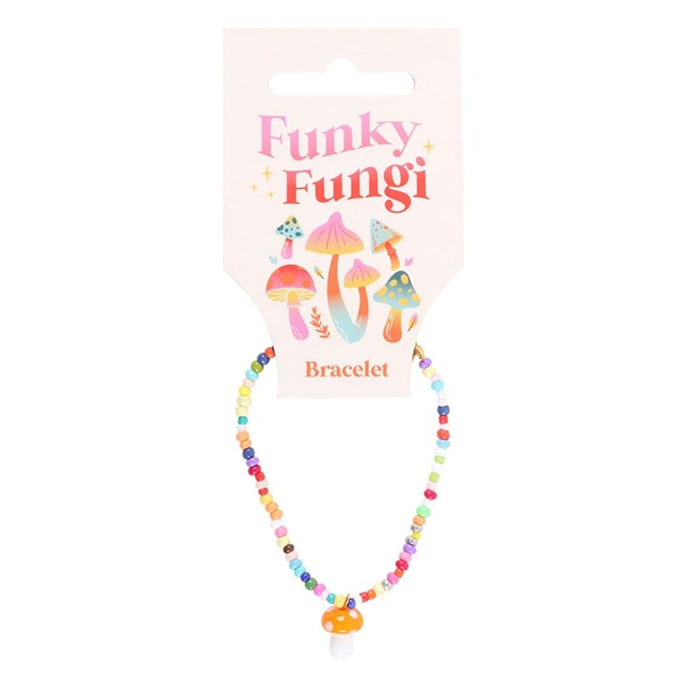 Eleanoras Orange Mushroom Beaded Charm Bracelet Jewellery