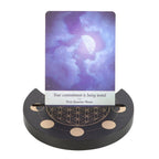 Eleanoras BLACK FLOWER OF LIFE CRESCENT MOON TAROT CARD STAND 