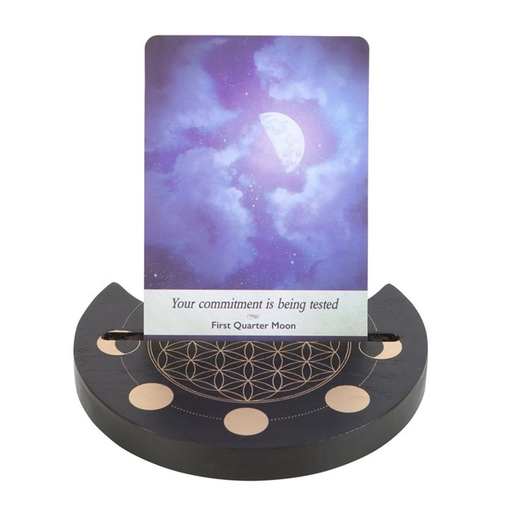 Eleanoras BLACK FLOWER OF LIFE CRESCENT MOON TAROT CARD STAND 