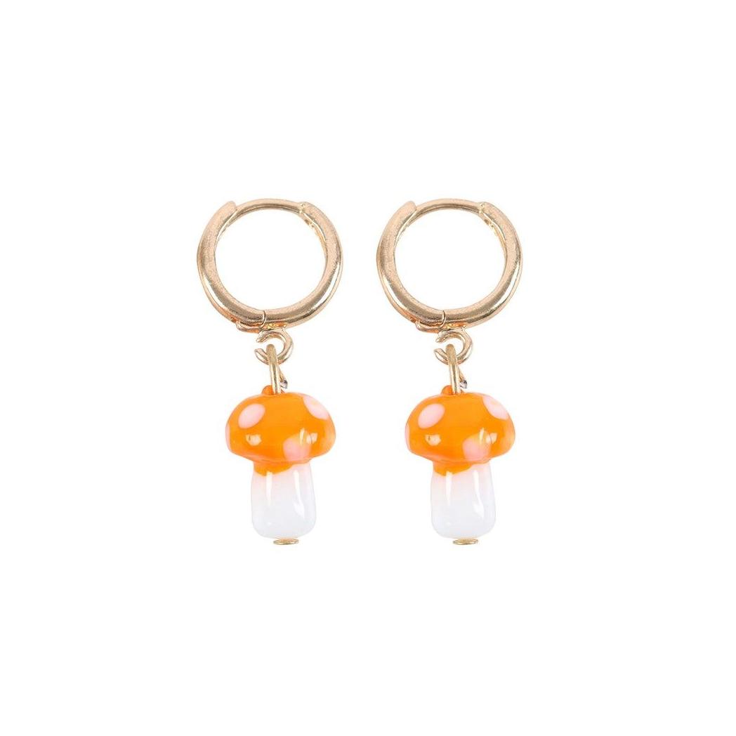 Eleanoras Orange Mushroom Dangle Earrings Jewellery