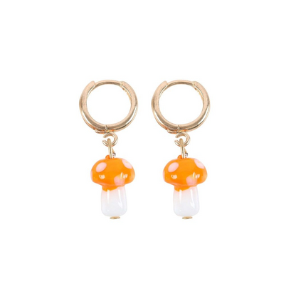 Eleanoras ORANGE MUSHROOM DANGLE EARRINGS Jewellery