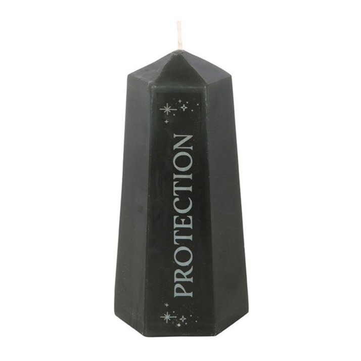 Eleanoras Protection Crystal Candle With Rough Black Obsidian Candles