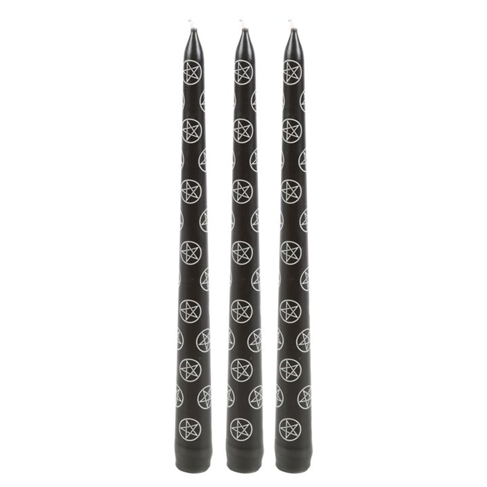Eleanoras SET OF 3 BLACK MAGIC PENTAGRAM TAPER CANDLES Candles