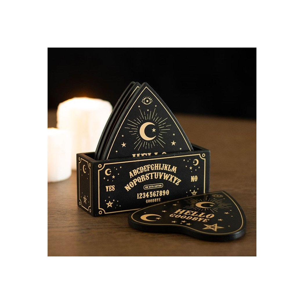 Eleanoras BLACK TALKING BOARD PLANCHETTE COASTER SET Coasters