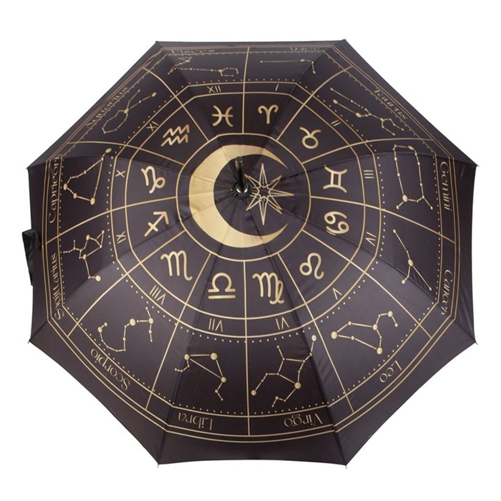 Eleanoras Black Astrology Wheel Umbrella Umbrellas
