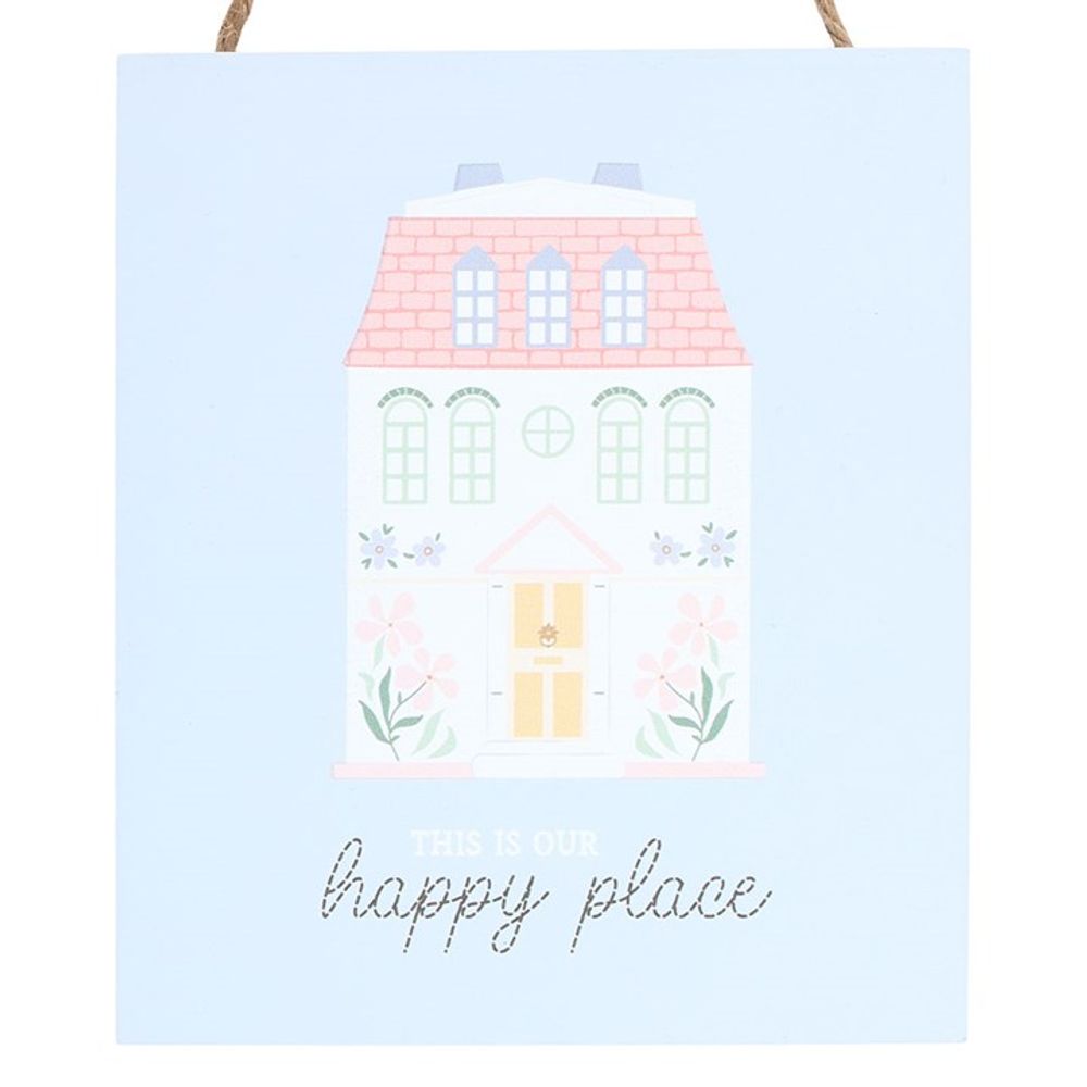 Eleanoras This Is Our Happy Place Pastel House Hanging Sign 