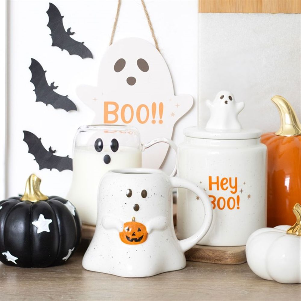 Eleanoras HEY BOO GHOST STORAGE JAR Canisters